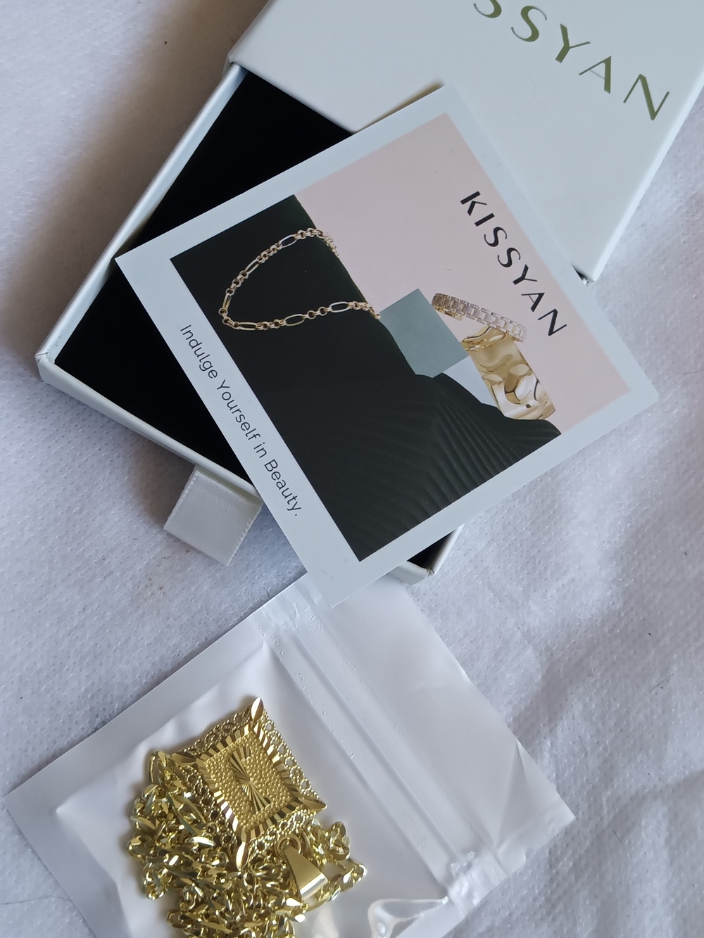 KISSYAN 14K. GOLD FILLED PENDANT "J" NECKLACE BOXED